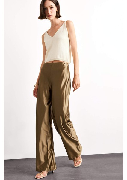 Relax Fit Normal Bel Düz Paça Saten Pantolon G1590AX25SM