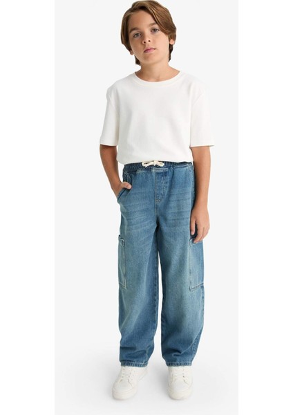 Erkek Çocuk Barrel Fit Düz Paça Jean Pantolon G1652A825AU