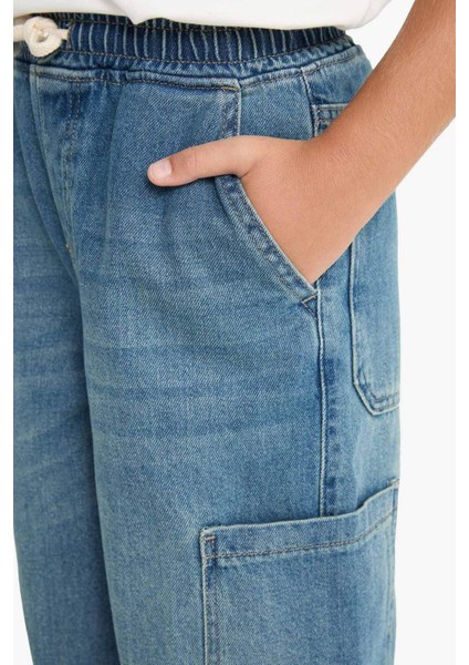 Erkek Çocuk Barrel Fit Düz Paça Jean Pantolon G1652A825AU