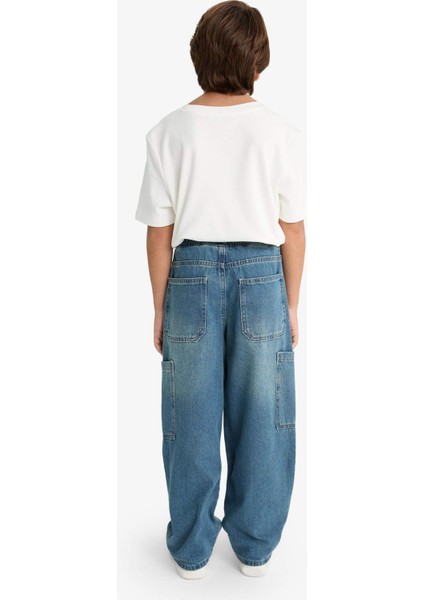 Erkek Çocuk Barrel Fit Düz Paça Jean Pantolon G1652A825AU
