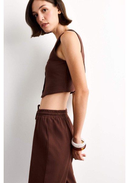 Fitted Düğmeli Yelek F9014AX25SM