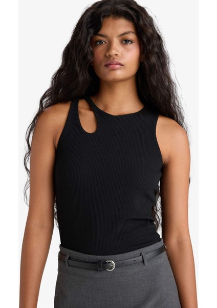 Slim Fit Dar Kesim Bisiklet Yaka Fitilli Kaşkorse Atlet A3422AX25AU