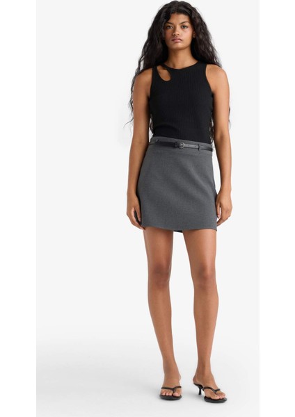 Slim Fit Dar Kesim Bisiklet Yaka Fitilli Kaşkorse Atlet A3422AX25AU