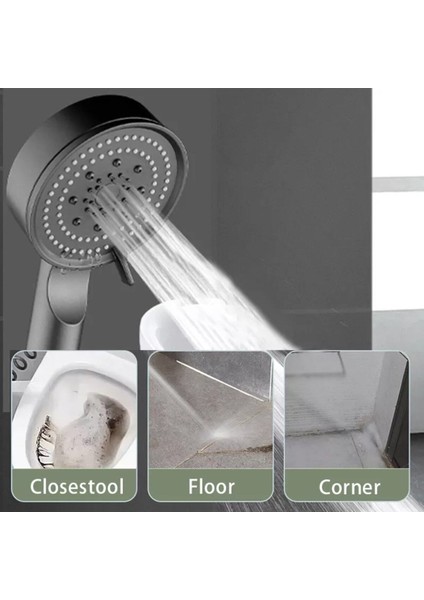 Yüksek Basınçlı Siyah Çok Fonksiyonlu Ayarlanabilir El Duşu indirimleri