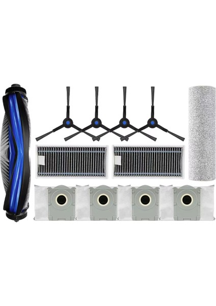 Ecovacs Için Fit X8 Pro Omni Robot Vakum Yedek Parçalar Ana Yan Fırçalar Mop Bezleri Hepa Filtreler Toz Çanta Aksesuarları (Yurt Dışından)