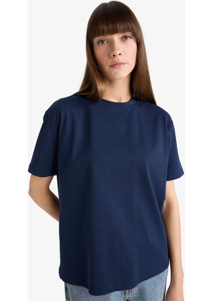 Regular Fit Bisiklet Yaka Basic Düz Premium Kısa Kollu Tişört F7105AX25AU