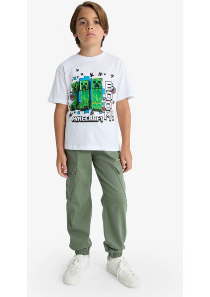 Erkek Çocuk Minecraft Bisiklet Yaka Kısa Kollu Tişört B7946A825AU