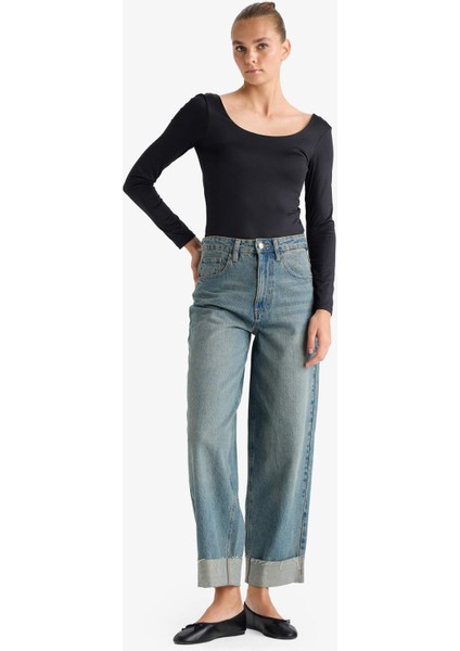 Kare Yaka Uzun Kollu Çıtçıtlı Body G1403AX25AU