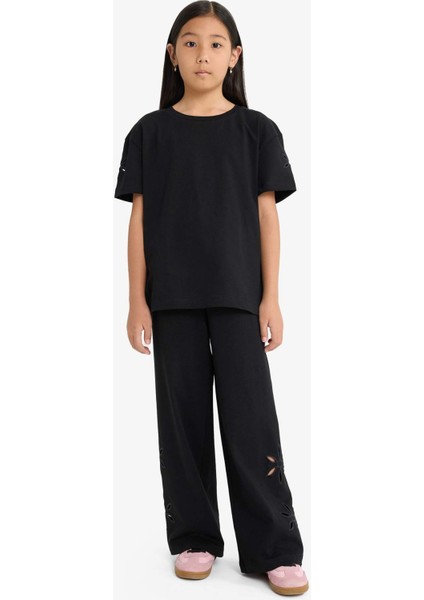 Kız Çocuk Geniş Bol Paça Brode Pantolon G1631A825AU