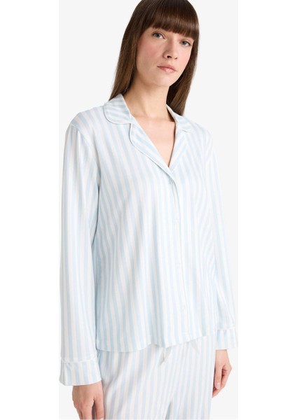 Pijama Takımı Regular Fit Çizgili Uzun Kollu Üst Uzun Alt-Fall in Love G2395AX25AU