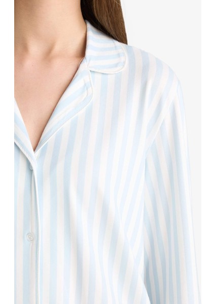 Pijama Takımı Regular Fit Çizgili Uzun Kollu Üst Uzun Alt-Fall in Love G2395AX25AU