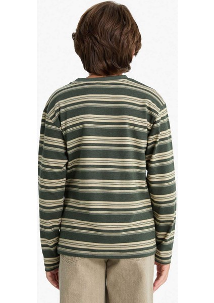 Erkek Çocuk Bisiklet Yaka Çizgili Uzun Kollu Tişört G1818A825AU