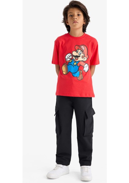 Erkek Çocuk Nintendo Bisiklet Yaka Kısa Kollu Tişört G2328A825AU