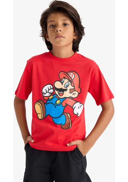 Erkek Çocuk Nintendo Bisiklet Yaka Kısa Kollu Tişört G2328A825AU