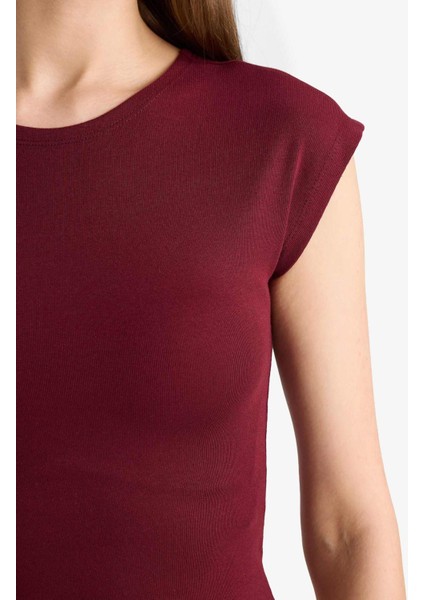 Slim Fit Dar Kesim Bisiklet Yaka Basic Düz Modal Kısa Kollu Tişört F0685AX25AU