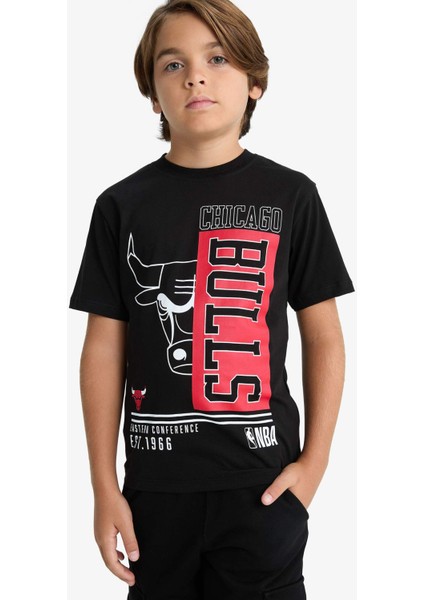 Erkek Çocuk NBA Chicago Bulls Bisiklet Yaka Kısa Kollu Tişört D9504A825AU