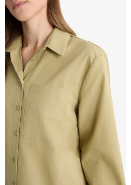 Regular Fit Gömlek Yaka Poplin Uzun Kollu Tunik G2392AX25AU