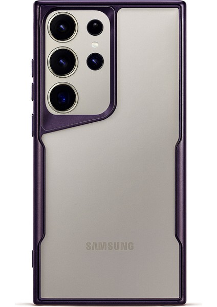 Samsung Galaxy S23 Ultra Kılıf Darbe Önleyici Kenar Renkli Silikon Kapak