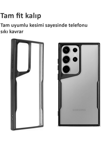 Samsung Galaxy S23 Ultra Kılıf Darbe Önleyici Kenar Renkli Silikon Kapak modelleri
