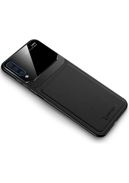 Samsung Galaxy A50 Kılıf Zebana Lens Deri Kılıf Siyah indirimleri