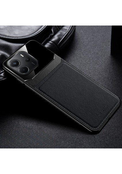 Xiaomi Redmi Note 14 Uyumlu Kılıf Lens Deri Kılıf Siyah indirimleri