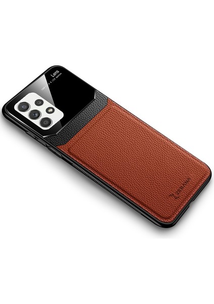 Samsung Galaxy A52S 5g Kılıf Zebana Lens Deri Kılıf Kahverengi indirimleri