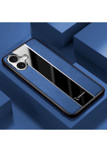 iPhone 16 Plus Uyumlu Kılıf Premium Deri Kılıf Mavi fırsatları