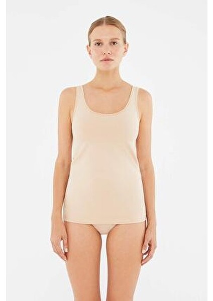 Kadın Atlet Nefes Alabilir Pamuklu Ten Renkli 95% Pamuk 5% Elastan İç Giyim indirimleri