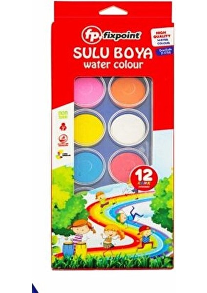 12 Renk Sulu Boya Seti Non-Toxic Güvenli Kullanım 12 Adet Kırtasiye Ürünü fırsatları