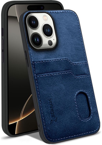 Apple iPhone 12 Pro Uyumlu Kılıf Zebana Kartlıklı Lüx Deri Kılıf Lacivert modelleri