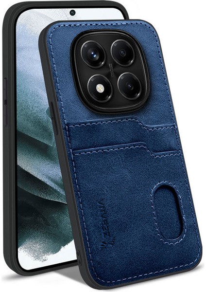 Xiaomi Redmi Note 14 Pro Uyumlu Kılıf Zebana Kartlıklı Lüx Deri Kılıf Lacivert modelleri