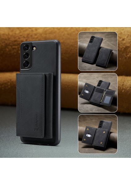 Samsung Galaxy S23 Uyumlu Kılıf Zebana 2in1 Elite Class Cüzdanlı Deri Kılıf Siyah