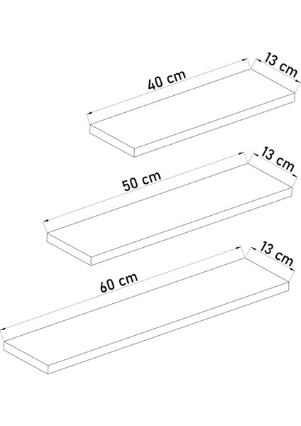 DF05102B 3'lü Dekoratif Raf Duvar Rafı indirimleri