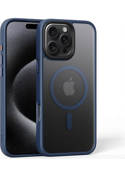 Apple iPhone 16 Pro Max Uyumlu Kılıf Zebana Fros Silikon Kılıf (Kablosuz Şarj Destekli) Siyah