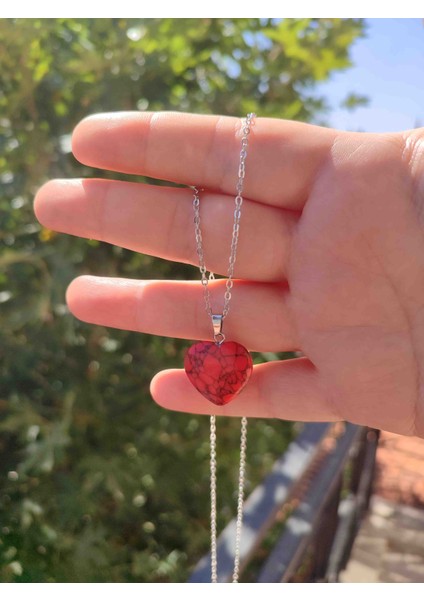 Kırmızı Halvit Taşı Kolye Bileklik Seti fiyatları