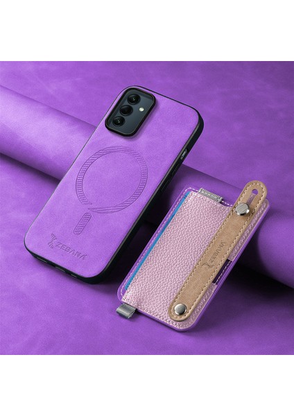 Samsung Galaxy A55 Uyumlu Kılıf Zebana 2in1 Best Deri Kılıf Mor