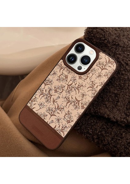 Apple iPhone 16 Pro Max Uyumlu Kılıf Zebana Lily Flowers Silikon Kılıf Kahverengi indirimleri