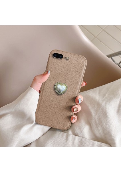 Apple iPhone 8 Plus Uyumlu Kılıf Zebana Velvix Silikon Kılıf Açık Kahverengi indirimleri