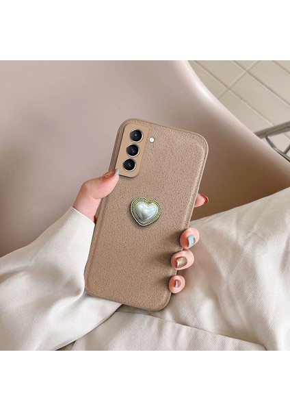 Samsung Galaxy S21 Fe 5g Uyumlu Kılıf Zebana Velvix Silikon Kılıf Açık Kahverengi