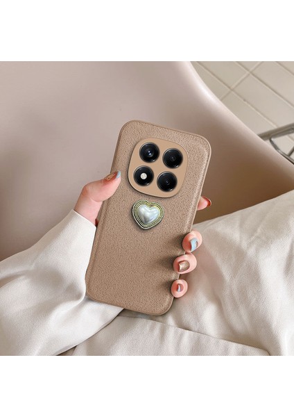 Xiaomi Redmi Note 14 Pro Uyumlu Kılıf Zebana Velvix Silikon Kılıf Açık Kahverengi modelleri