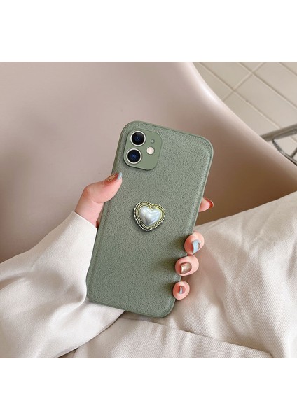 Apple iPhone 12 Uyumlu Kılıf Zebana Velvix Silikon Kılıf Yeşil