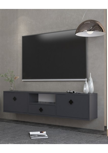 1305DROPDH-1 Tv Sehpası Antrasit-Siyah Kulp fiyatları