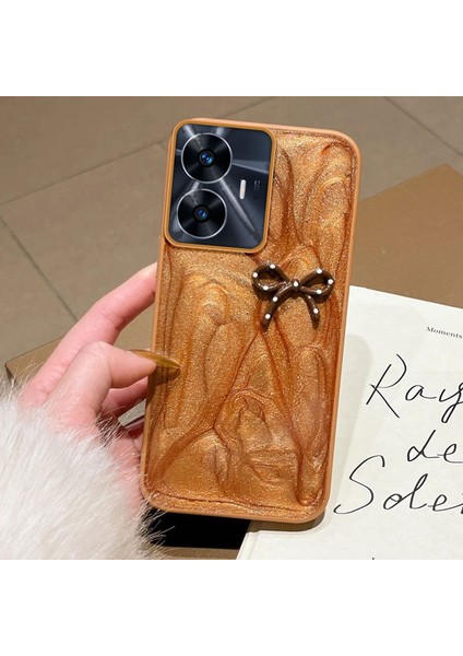 Realme C55 Uyumlu Kılıf Zebana Fionka Silikon Kılıf Kahverengi