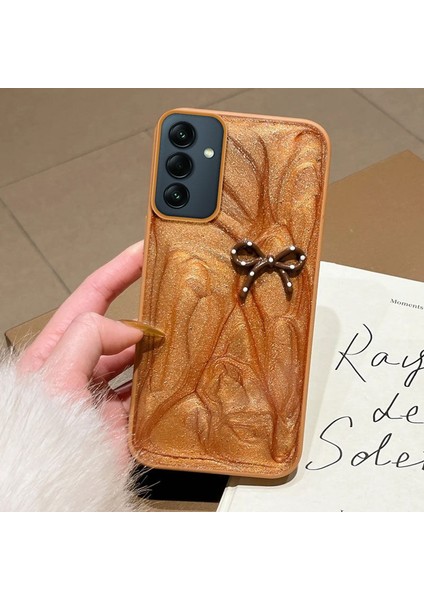 Samsung Galaxy A54 Uyumlu Kılıf Zebana Fionka Silikon Kılıf Kahverengi