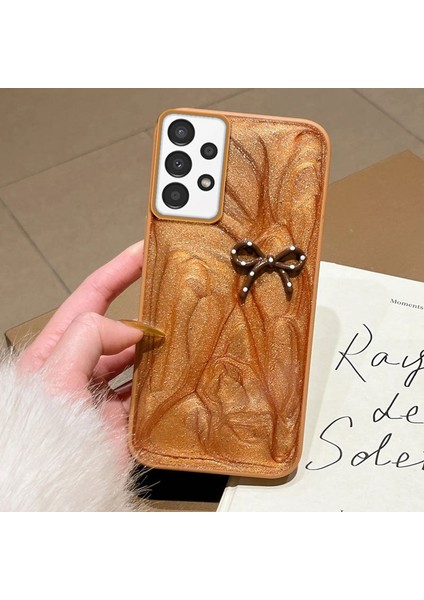 Samsung Galaxy A53 5g Uyumlu Kılıf Zebana Fionka Silikon Kılıf Kahverengi