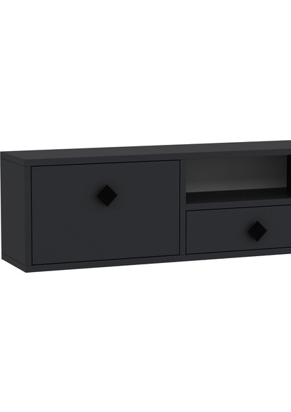 1305DROPDH-1 Tv Sehpası Antrasit-Siyah Kulp