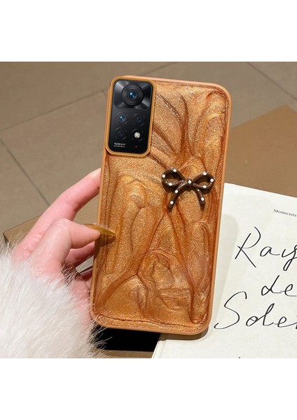 Xiaomi Redmi Note 11 Pro 4g Uyumlu Kılıf Zebana Fionka Silikon Kılıf Kahverengi