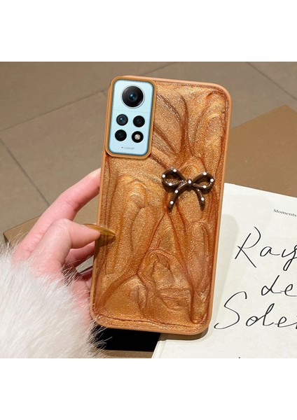 Xiaomi Redmi Note 12 Pro 4g Uyumlu Kılıf Zebana Fionka Silikon Kılıf Kahverengi