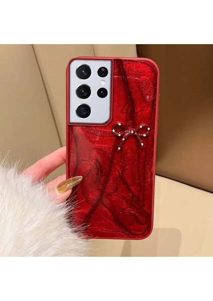 Samsung Galaxy S22 Ultra Uyumlu Kılıf Zebana Fionka Silikon Kılıf Kırmızı