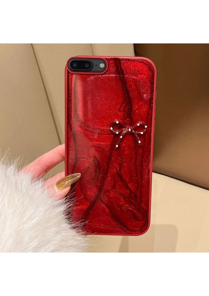 Apple iPhone 8 Plus Uyumlu Kılıf Zebana Fionka Silikon Kılıf Kırmızı